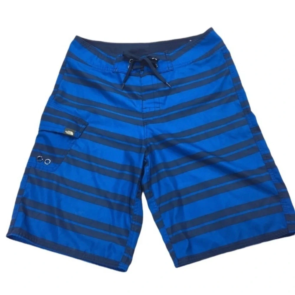 NORTH Face Melvich Stripe Swim Board Shorts UPF50 In Blue Size 30